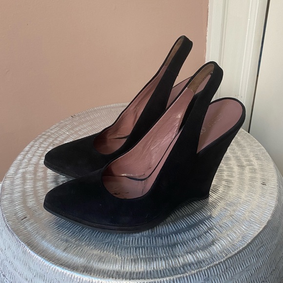 Miu Miu | Suede Slingback Heels - Picture 3 of 7